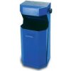 Kovový odpadkový kôš s popolníkom, 50 l, modrý