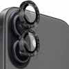 NORTHJO sklá s trblietavými rámčekmi na ochranu šošoviek zadného fotoaparátu pre iPhone 17 - čierna - možnosť vrátiť tovar ZADARMO do 30tich dní