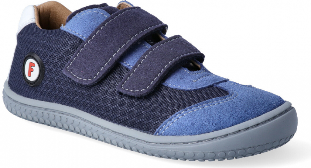 Filii Barefoot tenisky LEGUAN vegan velcro textile ocean/sky