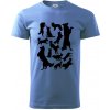 Border kólia siluety - Klasické pánske tričko vyššej gramáže - 3XL ( Svetlomodrá )