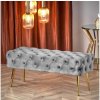 Halmar Prešívaná lavica ATHENA 40x100 cm šedá/zlatá HA0136 + záruka 3 roky zadarmo + záruka 3 roky zadarmo