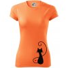 Zamilovaná mačka spredu - Dámske Fantasy športové (dresovina) - XL ( Neon mandarine )