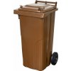 Nádoba MGB 120 lit., plast, hnedá 8014, HDPE, popolnica na odpad