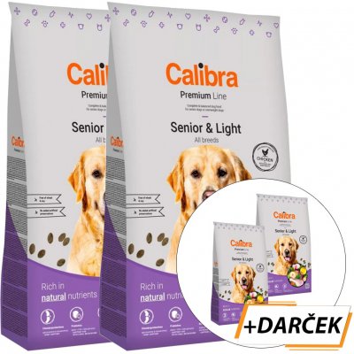 Calibra Dog Premium Line Senior&Light 2 x 12 kg NEW + 2 x 3 kg zadarmo