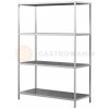 Regálový diel zváraný z nerezovej ocele, 4 perforované police 600x700x2000 mm | ASBER, SSP-67/20