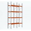 Majster Regál Paletové regály|Drôtená polica|600x270x110-4 police|2 moduly, Oranžová/Zinok