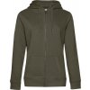 B&C | QUEEN Zipped Hood, Dámska mikina s kapucňou, hnedá khaki, XXL