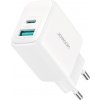 JOYROOM JR-TCF21 rýchlonabíjací adaptér 20W s portami USB-C / USB-A - biely - možnosť vrátiť tovar ZADARMO do 30tich dní
