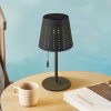 Lindby LED solárna stolová lampa Hilario, čierna, železo, dobíjacia batéria - 10019521