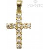 ADANITO BRP1144G - Zlatý prívesok krížik so zirkónmi
