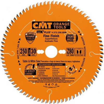 CMT ITK Ultra tenký kotúč pre priečne finálne rezy - D250x2,4 d30 Z80 HM C27325080M