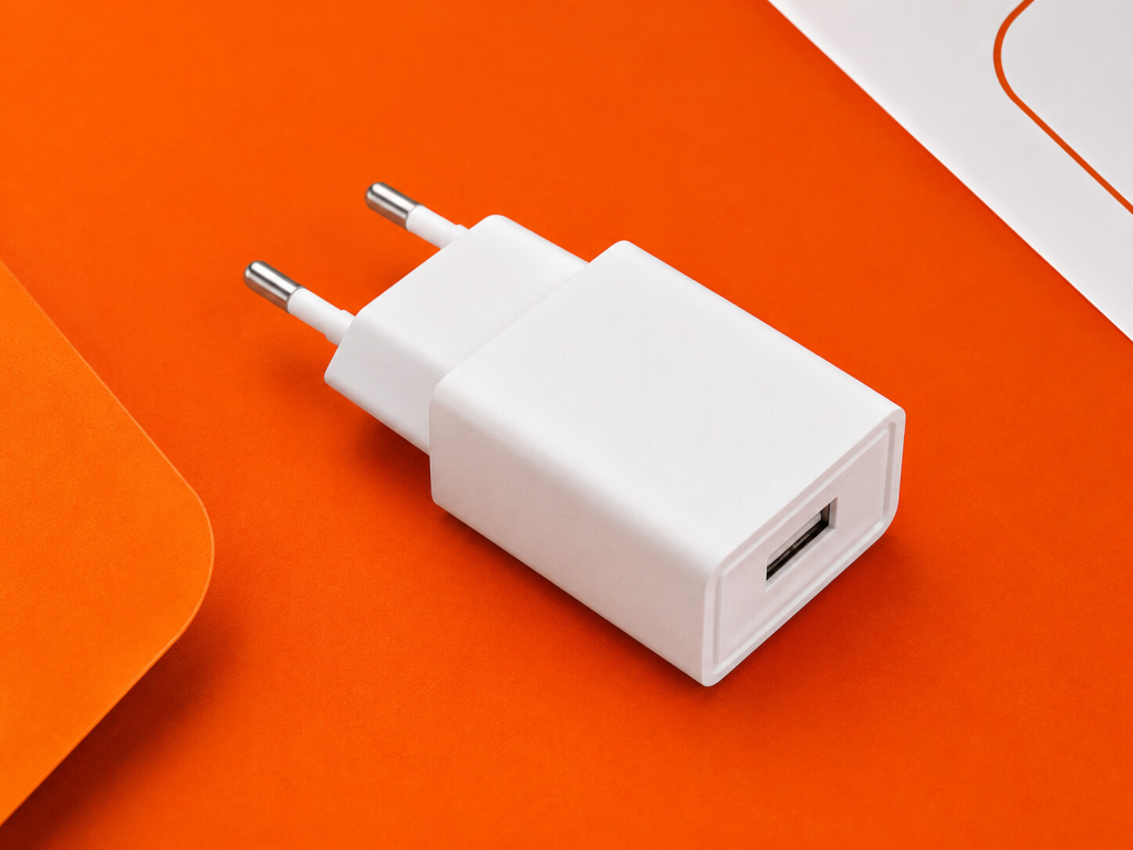 KOMA Napájací adaptér ultra slim / nabíjačka USB-A, 5W pre Apple iPhone (1A), biela
