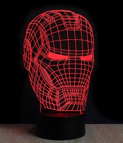 Beling Detská lampa, Iron Man maska, 7 farebná QS352
