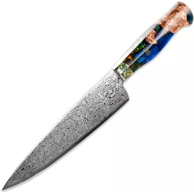 IZMAEL Damaškový kuchynský nôž Sakai Chef/Tm:Zelená 19.5 cm