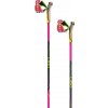 Bežkárske palice Leki HRC max - neón pink/neón yellow/carbon structure 150