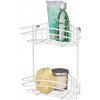 WENKO Classic Plus rohová polica s dvoma úrovňami bez návratu biela 33x29x18 cm