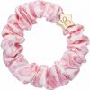By Eloise London Gold Star Silk Scrunchie farba Pink Leopard