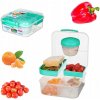 Sistema To Go Trojkomorová krabička s nádobou na jogurt a 2 tácky 1,25 l mix