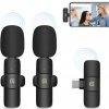 Bezdrôtové klopové mikrofóny PULUZ s redukciou šumu pre telefón typu c, prijímač typu c a duálne mikrofóny (čierne)