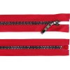 Dúhový kostený zips šírka 5 mm dĺžka 50 cm - 1 ks - červená - 148 červená