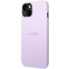 Guess Apple iPhone 14 Pro Saffiano with Metal Logo Hot Stamp Stripes fialové