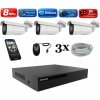 Amiko IP 3 kamerový set, Varifokal, 4K Ultra HD 8Mpix, Tube (1805K3) (Amiko)