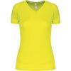 Kariban Tričko PA477 s výstřihem do V, sportovní, krátký rukáv, dámské COT20P47703000-fluorescent XS Žlutá fluorescent