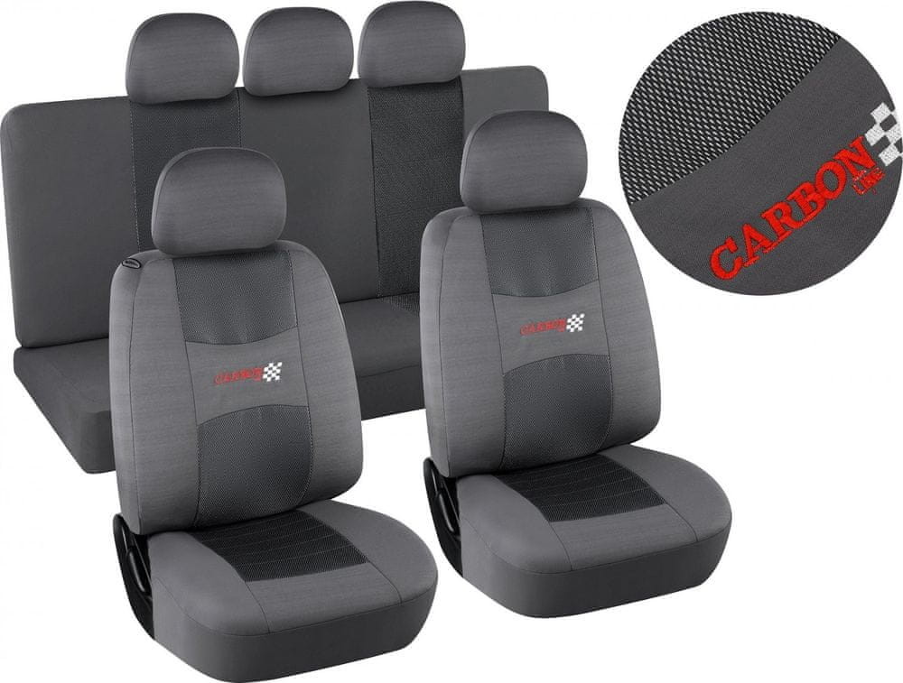 Autopoťah Compass 9ks CARBON LIGHT šedé AIRBAG