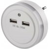EMOS LED nočné svetlo P3313 do zásuvky s 2× USB