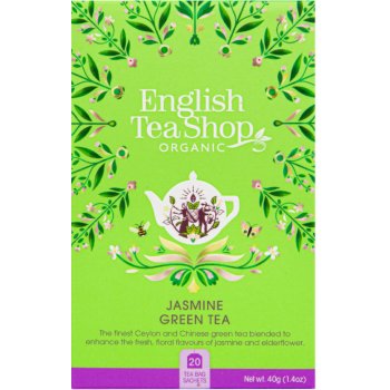 English Tea Shop zelený čaj s jasmínem a bezinkou 20 vreciek