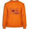 AWDis Dámska Mikina - Dizajn s motívom - Láska a pes - Orange Crush - XXL - Dámske