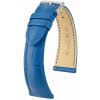Kožený remienok Hirsch London L 04207085-2, modrý, aligátorová koža, dĺžka L, Quick Release 19 mm