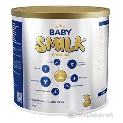 BABYSMILK PREMIUM 3 s Colostrom (12-24 m), 1x900g, mliečna výživa pre malé deti v prášku