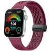 eses Silikónový dierkovaný remienok s magnetickou prackou pre Huawei Watch Fit 3, 4 a 4 Pro - Vínový