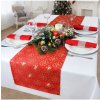 Vianočný behúň na stôl červený so zlatými snehovými vločkami Merry Christmas Červená 40x140 cm