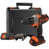 BLACK+DECKER Náradie - 18V AKU multifunkčný vŕtací skrutkovač, 2x aku 1,5 Ah Li-Ion, nabíjačka MT218KB-QW