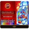 Koh-i-noor pastelky umělecké POLYCOLOR souprava 24 ks v plechové krabičce
