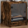 vidaXL Nočné skrinky so sklenenými dverami 2 ks dymový dub 35x37x42 cm 836352