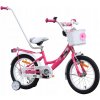 DETSKÝ BICYKEL 16 PALCOV PRE DIEVČATKO S KOŠÍKOM A VODIČKOU +