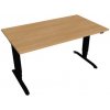 Hobis Pracovný stôl Motion, ZO, 3S, 140x61 - 128x80 cm, dub/čierna