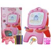 Lean Toys Obojstranná magnetická Tabuľa na kriedy a fixky ružová