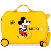 JOUMMA BAGS Detský cestovný kufor na kolieskach / odrážadlo MICKEY MOUSE 3D Ochre, 2929822