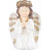 Dekorácia MagicHome, Anjel modliaci, LED, polyresin, na hrob, 11,5x7,5x15,5 cm