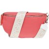 NovaKabelka.sk Reni Grande Rosa s prídavným popruhom II kožená talianska crossbody kabelka ružová