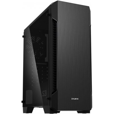 Zalman case miditower S3 TG, ATX, 3x 120mm ventilátor, 1x USB 3.0, 2x USB 2.0, priehľadná bočnica, čierna, bez zdroja