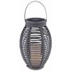 33284 GLOBO Exteriérové solárne LED svietidlo, Lampáš na osvetlenie záhrad a terás s efektom ohňa, na zavesenie alebo státie,1x 0,06W 2700K IP44 sivá