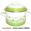 Metalac Hrniec s pokrievkou 16 cm - 2 L TRÁVA (Smaltovaný hrniec 2L JEMNÁ TRÁVA)