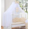 lovel Nebesá/ baldachýn nad postieľku biely s béžovými dekoráciami