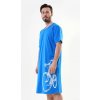 Pánská nočná košeľa krátky rukáv Bicykel modrá 4XL Modrá