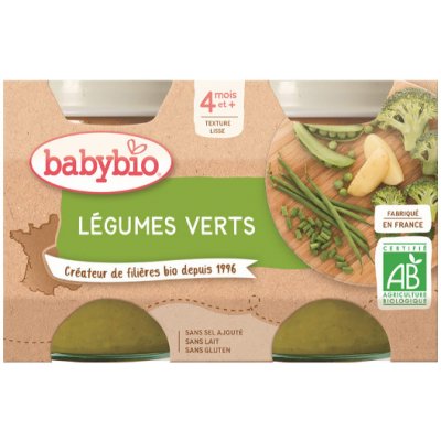 BABYBIO Príkrm zelená zelenina 2x 130 g